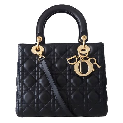 sac lady dior cuir noir occasion|Sacs Dior Lady Dior de seconde main .